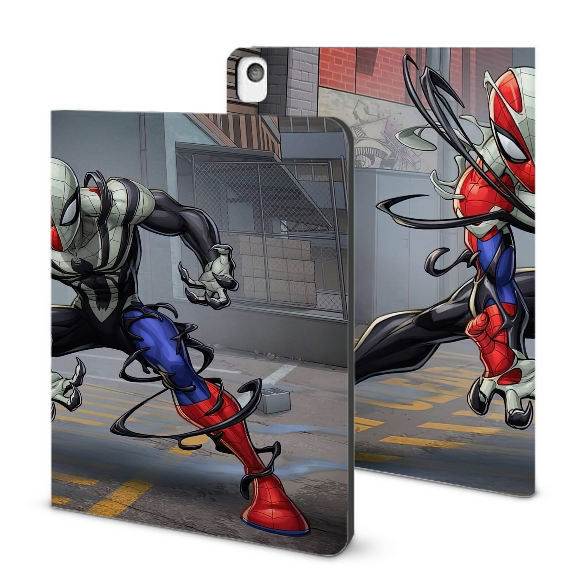 （画像用） Spider Man スパイダーマン IPadケース ペンホルダー付き ブックスタイルデザイン